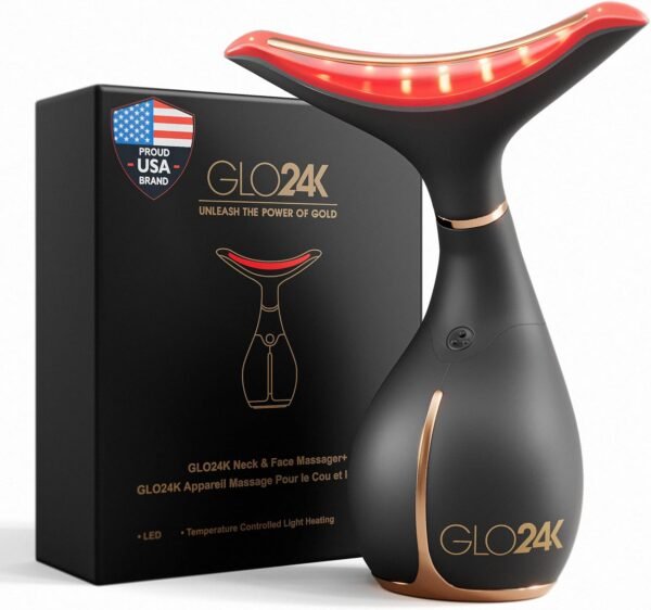 GLO24K 3-in-1 LED Face & Neck Firming Massager Device